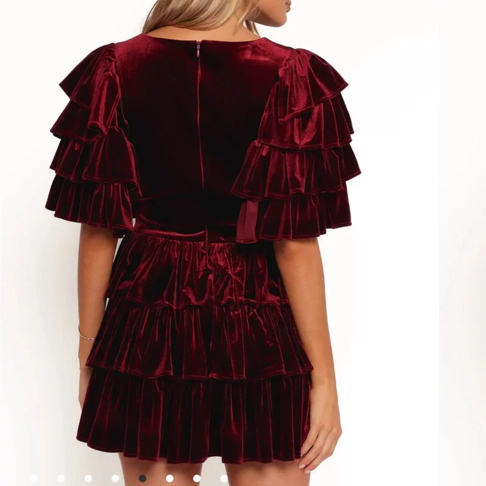 Petal & Pup Agnes Mini Skirt in Wine - Picture 6 of 10